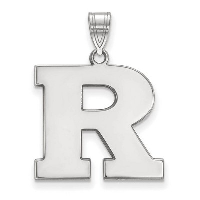 Black Bow Jewelry 14k White Gold Rutgers Scarlet Knights NCAA Large Pendant