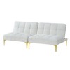 CAVINAS Couches for Living Room Convertible Sofa Bed Futon Teddy Comfy Upholstered Sofa with Gold Metal Legs - 4 of 4