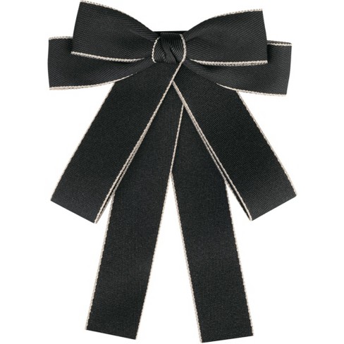 Elerevyo Women's Wedding Party Ribbon Brooch Pin Bow Tie Black : Target