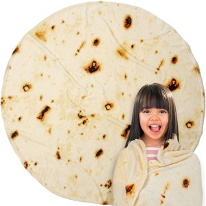 PAVILIA Burritos Tortilla Blanket, Double Sided Realistic Taco Wrap Adult Size, Funny Weird Cool Cute Fun Gag Gifts - 1 of 4