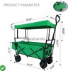 Collapsible Folding Wagon Cart w/ 7" All Terrain Wheels Heavy Duty Wagon Cart Grocery Wagon for Camping - 2 of 4