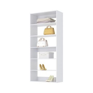 HOMLUX 6-Tier Closet Organizer Clothes Storage Shelf Tower Unit,White - 1 of 4