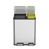 EKO 30L+20L Ecocasa Recycle Dual Compartment Step: Stainless Steel Indoor Trash Can, Silver, 50L Capacity - 3 of 4
