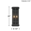 Possini Euro Design Metrix Modern Wall Light Sconce Black Metal Hardwired 8 1/4" 2-Light Fixture Clear Glass for Bedroom Bathroom Vanity - 4 of 4