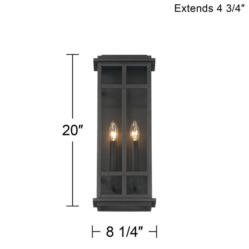 Possini Euro Design Metrix Modern Wall Light Sconce Black Metal Hardwired 8 1/4" 2-Light Fixture Clear Glass for Bedroom Bathroom Vanity, 4 of 7