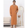 Lars Amadeus Men's Solid Color Side Split Hooded Long Night Gown with Pocket - 2 of 4