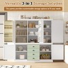 73" Farmhouse Kitchen Pantry Cabinet with Adjustable Shelves and Large Drawers, Storage Cabinet for Dining room or living room-Maison Boucle - 3 of 4