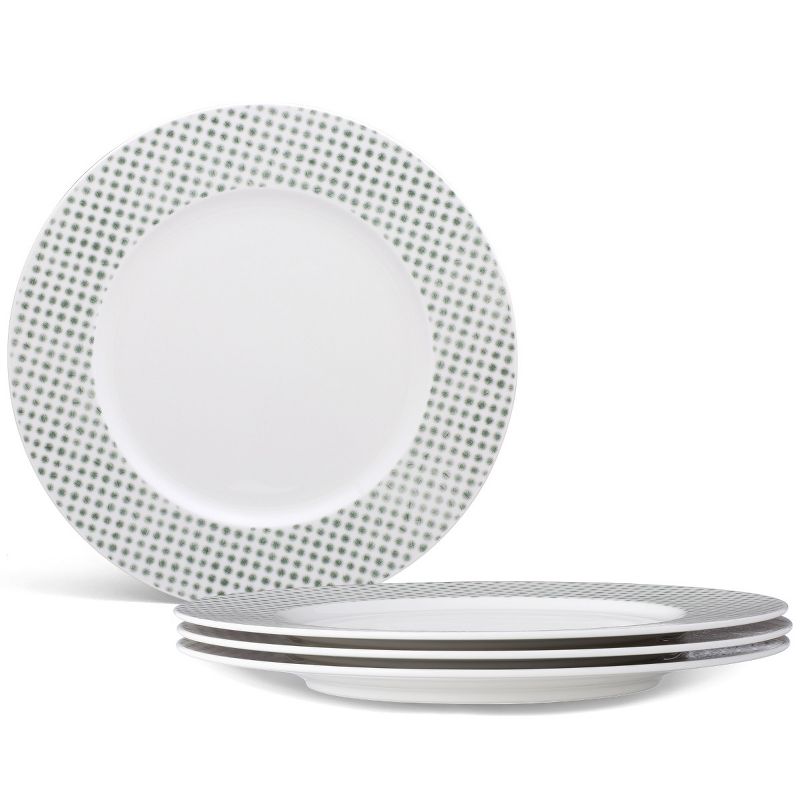 Noritake Hammock Set of 4 Rim Dots Dinner Plates, 1 of 6