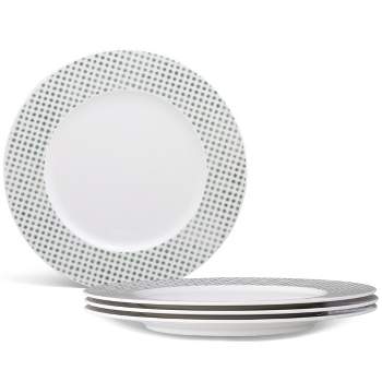 Noritake Hammock Set of 4 Rim Dots Dinner Plates