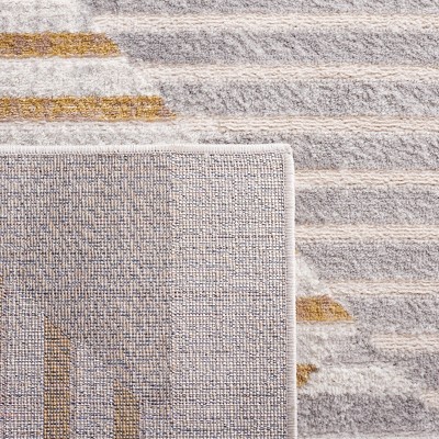 Palma Geometric Gray and Beige Synthetic Area Rug