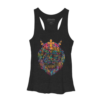 Women's Design By Humans Bright Like A King Lion By DBHOriginals Racerback Tank Top