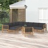 vidaXL 12-Piece Patio Lounge Set with Dark Gray Cushions – Durable, Comfortable, and Modular Design Lounge Furniture Sets – Made of Bamboo - 2 of 4