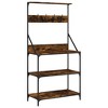 vidaXL Baker ft.s Rack with Hooks 4-Tier Smoked Oak Engineered Wood - 2 of 4