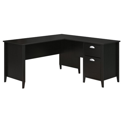 Kathy Ireland Office Connecticut Desk In Black Suede Oak - Bush Furniture