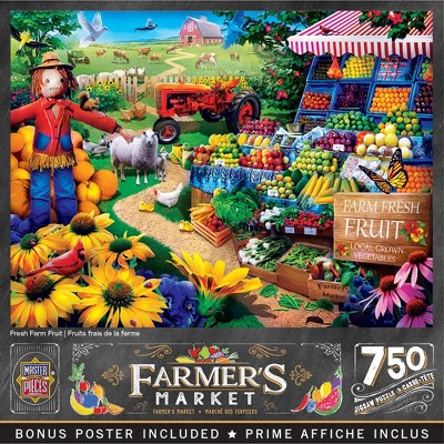 MasterPieces Farmer's Market Puzzles Collection - Fresh Farm Fruit 750 Piece Jigsaw Puzzle