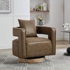 GDFStudio Dominic 360° Swivel Faux Leather Upholstered Rubberwood Chair with Open Back - 2 of 4