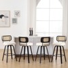 Bekrvio 26"/29” Swivel Bar Stools Set of 4, Upholstered Faux Leather Barstools with Back, Bar Chairs Island Stools for Kitchen Counter - 4 of 4