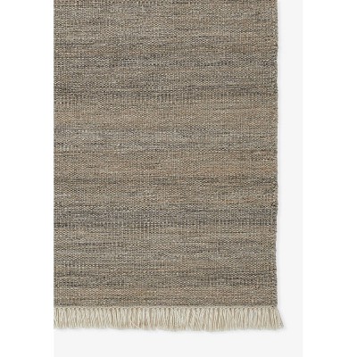 Gray Handwoven Synthetic Indoor/Outdoor Rug with Fringe, 5' x 8'