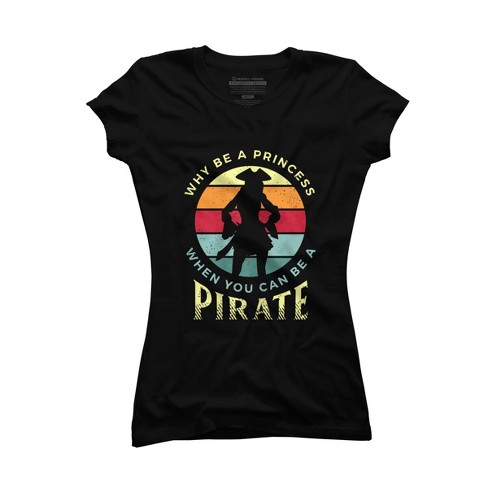 Junior's Design By Humans Funny Pirate Freebooter Buccaneer By MINHMINH  T-Shirt - Black - Large