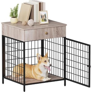 Dog Crate Furniture, Decorative Dog Kennel with Drawer, Indoor Pet Crate End Table for Small Dog, Steel-Tube Dog Cage, Chew-Proof - 1 of 4
