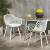 SKRAN Set of 2 Outdoor Dining Chair Set, Plastic Mixed Diamond Grid Chairs for Patio, Balcony, Garden - 2 of 4