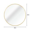 36" Round Gold Wall Mirror, Modern Style, Shatterproof Tempered Glass, Wall Mounted, Perfect for Bathroom, Bedroom, Living Room - 3 of 4