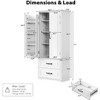 71"H Farmhouse Kitchen Pantry Cabinet Cupboard with 2 Drawers, 8 Door Shelves & 3 Adjustable Shelves for Kitchen/Dining Room, Brown/White - ModernLuxe - 4 of 4