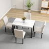 5 Piece Dining Table Set, Kitchen Set With 4 Upholstered Chair, Artificial Marble Table Top, Rubber Wooden Legs, Dining Table Set, Black+White - 4 of 4
