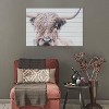 24 x 36 Highland Cow Print on Planked Wood Wall Sign Panel Brown -  Gallery 57