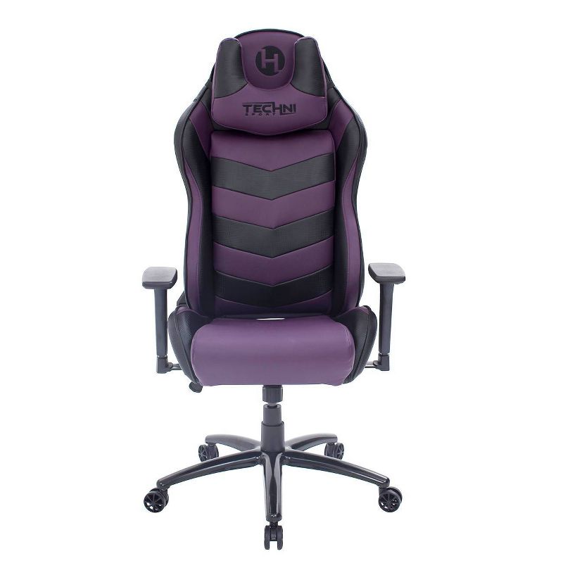 Ergonomic High Back Racer Style Video Gaming Chair Purple/Black - Techni Sport, 3 of 28