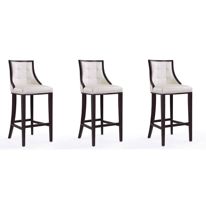 Set of 3 Fifth Avenue Upholstered Beech Wood Faux Leather Barstools - Manhattan Comfort, 1 of 11