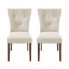 Fabric Upholstered Parsons Dining Room Chairs Set of 2,Wooden High Back Tufted Button Padded Kitchen Breakfast Dining Side Chairs-Cuddlewood - 3 of 4