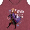 Women's - Frozen 2 - Snow Much Fun Being A Sister Anna Christmas Graphic Racerback Tank - 2 of 4