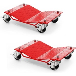 Acekool Set of 4 Car Wheel Dollies, 6000 lbs Capacity, 3" Swivel Casters, Locking Wheels, Anti-Skid Platform, Tire Dolly for Garage & Auto Repair - 1 of 4