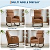 Rocking Glider Chair Modern Upholstered for Nursery, High Back Nursing Chair Upholstered with Foot Rest for Living Room, Bedroom - 3 of 4