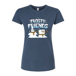 Women's - SpongeBob SquarePants - Frosty Friends Fitted Graphic T-Shirt - 1 of 4