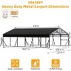 20' x 30' x 8.5' Heavy Duty Metal Carport with Galvanized Steel Roof, Steel Carport Kits Outdoor with Metal Roof, Galvanized Car Shelter - 2 of 4