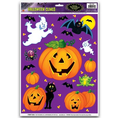 Beistle Pumpkin Patch Clings, 12" x 17" Sh, (48/Pkg) Multicolored