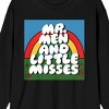 Mr. Men And Little Miss Classic Rainbow Logo Crew Neck Long Sleeve Men's Black Tee - 2 of 3