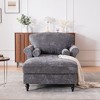 43.3''W Chenille Oversized Chaise Lounge Armchair with Wide Seat, Lazy Sleeper, and Rubber Wood Legs for Living Room and Bedroom - 2 of 4