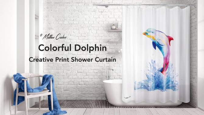 Colorful Dolphin Shower Curtain - Allure Home Creations, 2 of 8, play video