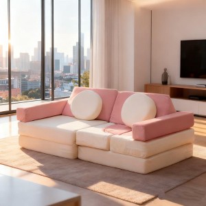 Hooseng Modular Sectional Sofa, Upholstered Couch Set with Round Pillows, Sectional Sofa for Living Room, Bedroom - 1 of 4