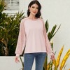 Anna-Kaci Women's Casual Sequin Ballon Long Sleeve Blouse Loose Round Neck Matching Top Party - 3 of 4