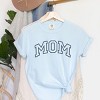 Simply Sage Market Embroidered Mom Varsity Outline Garment Dyed Tee - M - Chambray - 3 of 4