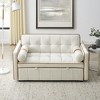 SeaCamel 55.5" Pull-Out Sleep Sofa Bed: 2-Seater Loveseat with Side Pockets, Adjustable Backrest,Lumbar Pillows - 4 of 4