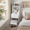 ELECWISH Vanity Tables, Vanity Desk Set with Mirror and Lights, Makeup Table with Drawer, Storage Chair, and Fold-up Panel for Small Space Bedroom - 2 of 4