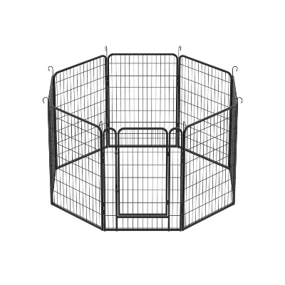 FURNIinspire Pet Crates and Houses, Dog Fence, Folding Indoor Outdoor, Portable Dog Fence for RV Camping, Yard, Black, 40.55"*27.95"*7.48"