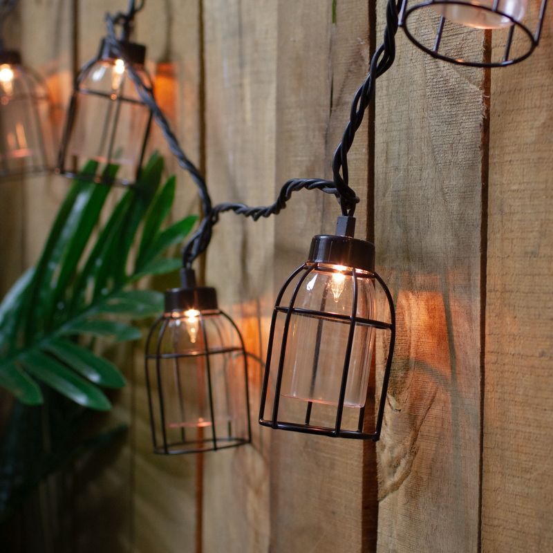 Northlight 10 Count Vintage Style Edison Cage Novelty String Lights, 6.5 ft Black Wire, 2 of 4