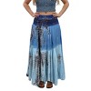 Agan Traders Women's Boho Summer Tie-dye High Waistband A Line Flared Maxi Skirt - 2 of 4