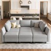 Belffin 9 Seats Chenille Modular Sectional Sofa Sleeper Couch with Storage for Living Room - 2 of 4